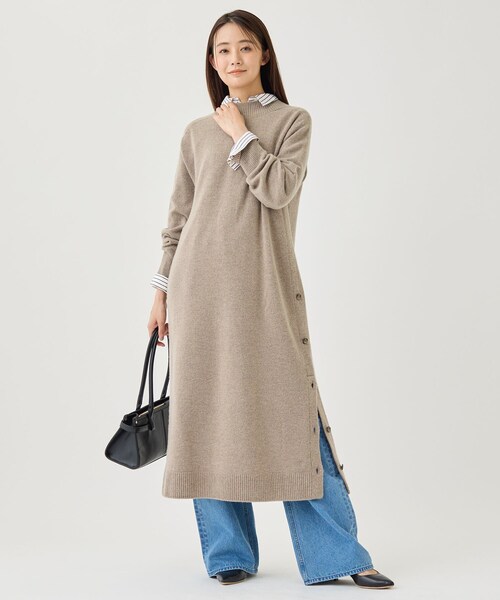 INDIVI(インディヴィ)の「【軽量/カシミヤ混/体型カバー】ハイネックニットワンピース(ワンピース・レディース・ブラウン系その他7/グレー系その他7・38/05/15 /13/34)」の10枚目の写真