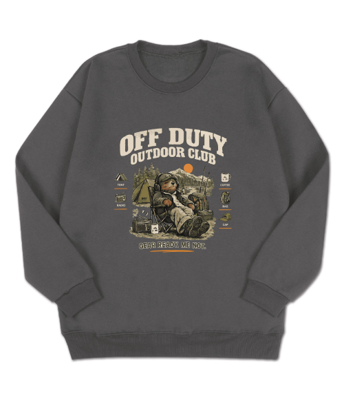 BEMIGHTY(ビーマイティー)の「OFF DUTY オーバーサイズ 裏毛スウェットシャツ ダークグレー(スウェット・メンズ・その他・MEDIUM/LARGE/X-LARGE/XX-LARGE)」の1枚目の写真