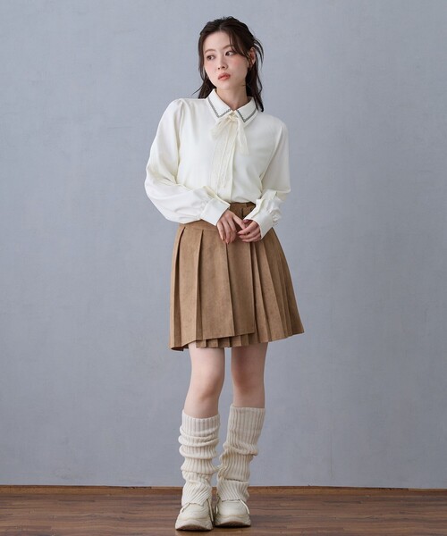 NICOLE CLUB(ニコル クラブ)の「レースリボンブラウス(シャツ/ブラウス・レディース・ブラウン/オフホワイト/サックスブルー・M)」の7枚目の写真
