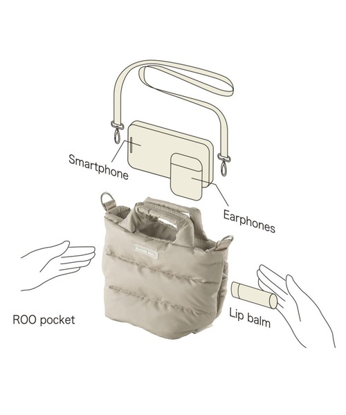 ROOTOTE(ルートート)の「ルートート / フェザールー ベビールー ダウンフェザー 2WAYミニトートバッグ FE.べビールー.モデレートーB(ショルダーバッグ・レディース・ブラック/ブラウン/シルバー/ホワイト系その他・FREE)」の11枚目の写真