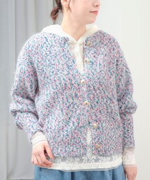 《WEB限定カラーあり》カラーモールクルーカーディガン