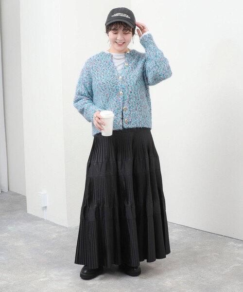 fredy couleur(フレディクルール)の「《WEB限定カラーあり》カラーモールクルーカーディガン(カーディガン/ボレロ・レディース・ネイビー/サックスブルー/ホワイト系その他/ピンク・M)」の13枚目の写真
