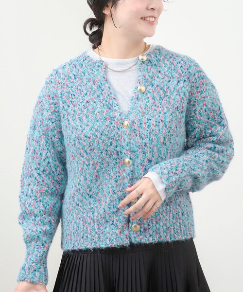 fredy couleur(フレディクルール)の「《WEB限定カラーあり》カラーモールクルーカーディガン(カーディガン/ボレロ・レディース・ネイビー/サックスブルー/ホワイト系その他/ピンク・M)」の14枚目の写真