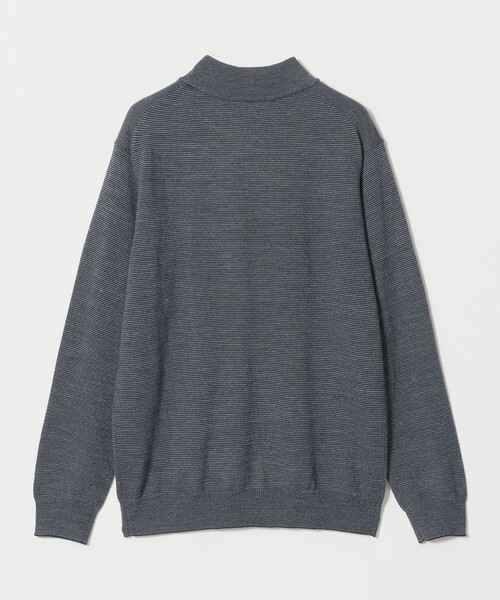 A DAY IN THE LIFE UNITED ARROWS（アデイインザライフユナイテッドアローズ）の「テンジクボーダー モックネックニット 12GG -ウォッシャブル-＜A DAY IN THE LIFE＞（ニット/セーター・メンズ・ロイヤルブルー/モカ・XL/L/M/S）」の3枚目の写真