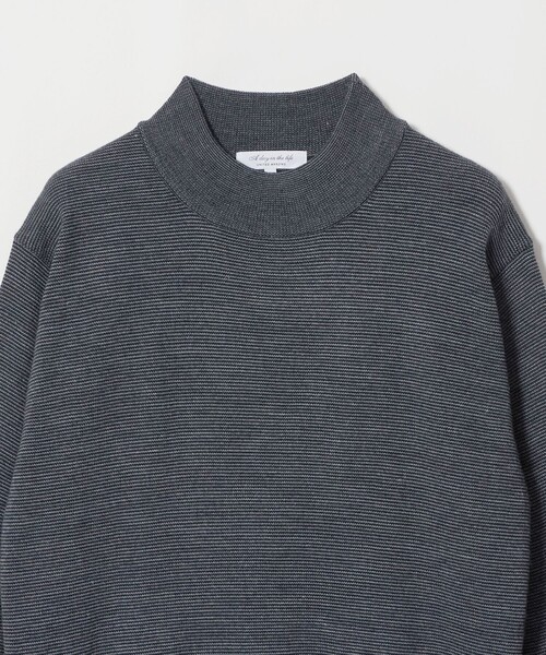 A DAY IN THE LIFE UNITED ARROWS（アデイインザライフユナイテッドアローズ）の「テンジクボーダー モックネックニット 12GG -ウォッシャブル-＜A DAY IN THE LIFE＞（ニット/セーター・メンズ・ロイヤルブルー/モカ・XL/L/M/S）」の4枚目の写真