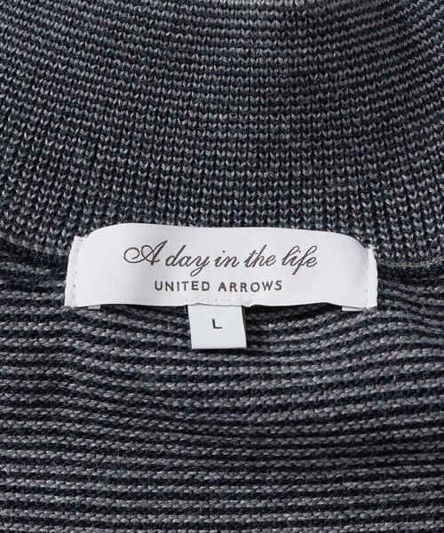 A DAY IN THE LIFE UNITED ARROWS（アデイインザライフユナイテッドアローズ）の「テンジクボーダー モックネックニット 12GG -ウォッシャブル-＜A DAY IN THE LIFE＞（ニット/セーター・メンズ・ロイヤルブルー/モカ・XL/L/M/S）」の9枚目の写真