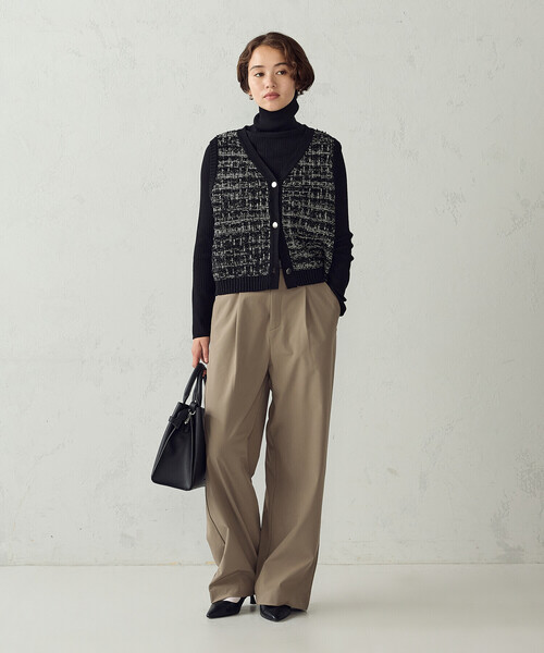 COMME CA ISM(コムサイズム)の「【マシンウォッシャブル】ベーシックニット リブタートルネックニット(ニット/セーター・レディース・ネイビー/レッド/ブラック/ホワイト・M/L)」の14枚目の写真