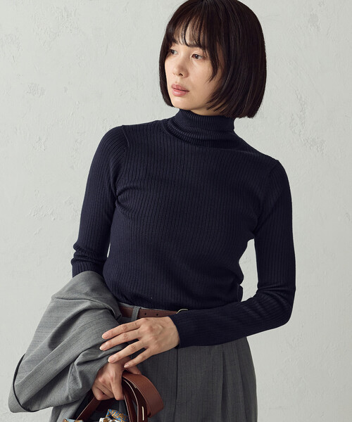 COMME CA ISM(コムサイズム)の「【マシンウォッシャブル】ベーシックニット リブタートルネックニット(ニット/セーター・レディース・ネイビー/レッド/ブラック/ホワイト・M/L)」の22枚目の写真