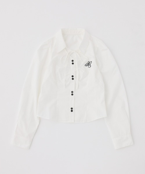 one after another NICE CLAUP(ワンアフターアナザーナイスクラップ)の「刺しゅう入りギャザーブラウス(シャツ/ブラウス・レディース・オフホワイト/ネイビー/サックスブルー・FREE)」の1枚目の写真
