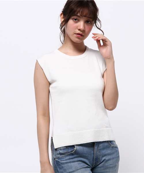 ROPE' PICNIC（ロペピクニック）の「スリット空きニットベスト（ベスト・レディース・ホワイト/ブラック/ネイビー・38）」の10枚目の写真