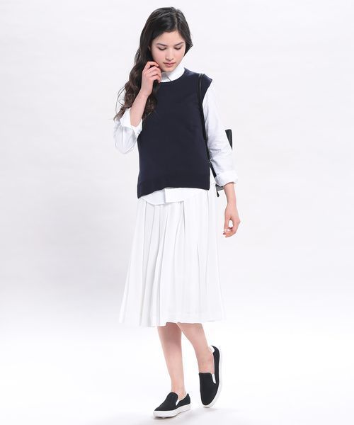 ROPE' PICNIC（ロペピクニック）の「スリット空きニットベスト（ベスト・レディース・ホワイト/ブラック/ネイビー・38）」の5枚目の写真