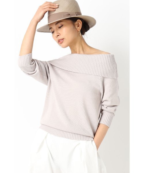 Spick & Span（スピックアンドスパン）の「C/AC オフショルダープルオーバー◆（ニット/セーター・レディース・ホワイト/ピンク/ベージュ/ネイビー/ブルー系その他/ラベンダー・FREE）」の6枚目の写真