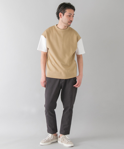 URBAN RESEARCH（アーバンリサーチ）の「ポンチバイカラールーズTシャツ（Tシャツ/カットソー・メンズ・ホワイト×グレー/ブラック系その他/ベージュ系その他/グレー×ホワイト・LARGE/MEDIUM）」の16枚目の写真