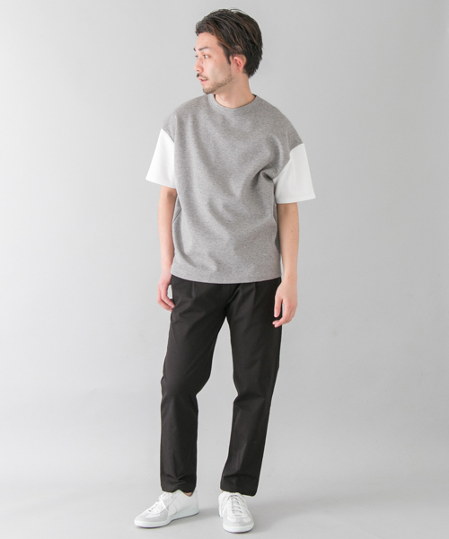 URBAN RESEARCH（アーバンリサーチ）の「ポンチバイカラールーズTシャツ（Tシャツ/カットソー・メンズ・ホワイト×グレー/ブラック系その他/ベージュ系その他/グレー×ホワイト・LARGE/MEDIUM）」の18枚目の写真