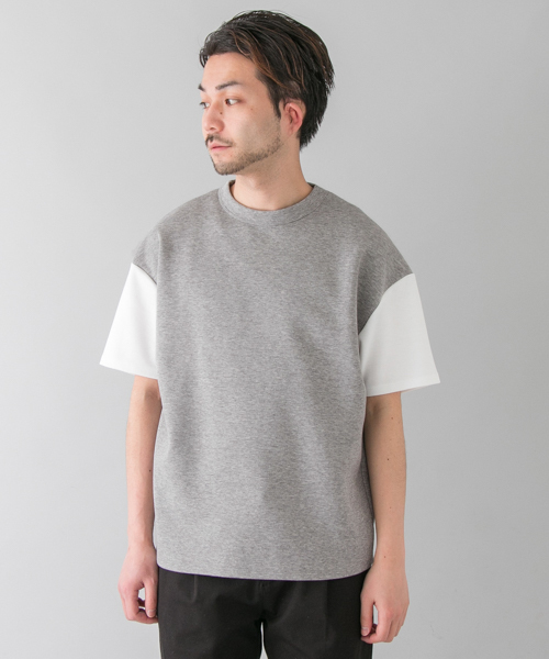 URBAN RESEARCH（アーバンリサーチ）の「ポンチバイカラールーズTシャツ（Tシャツ/カットソー・メンズ・ホワイト×グレー/ブラック系その他/ベージュ系その他/グレー×ホワイト・LARGE/MEDIUM）」の19枚目の写真