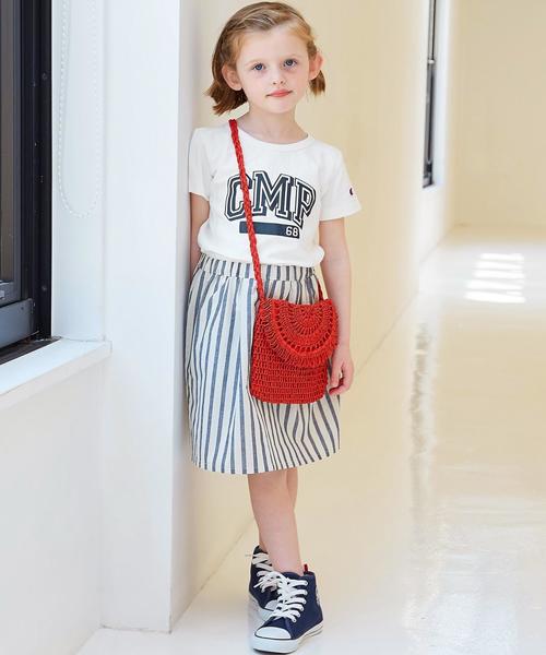 green label relaxing（グリーンレーベルリラクシング）の「【KIDS】ダンガリー/ストライプ タックスカート◆（スカート・キッズ・ネイビー/ホワイト・105cm/115cm/125cm/135cm/95cm）」の8枚目の写真