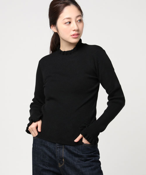 mysty woman（ミスティウーマン）の「フリルネックインナー（Tシャツ/カットソー・レディース・ブラック/イエロー/トップグレー/ホワイト・FREE）」の3枚目の写真