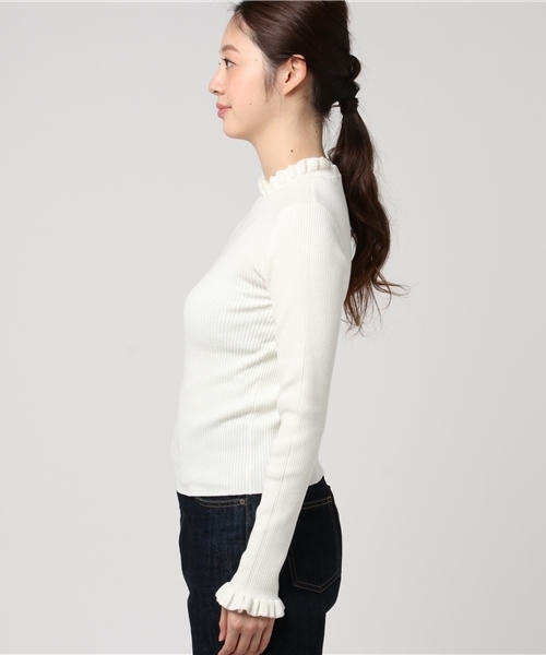 mysty woman（ミスティウーマン）の「フリルネックインナー（Tシャツ/カットソー・レディース・ブラック/イエロー/トップグレー/ホワイト・FREE）」の6枚目の写真