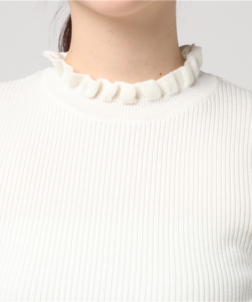 mysty woman（ミスティウーマン）の「フリルネックインナー（Tシャツ/カットソー・レディース・ブラック/イエロー/トップグレー/ホワイト・FREE）」の8枚目の写真