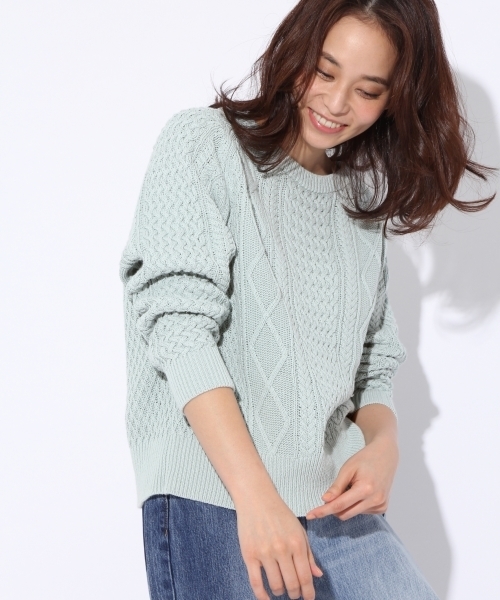 niko and...(ニコアンド)の「ケーブルボートプルオーバー【niko and ...】(ニット/セーター・レディース・チャコール/ライトブルー/アイボリー・LARGE/MEDIUM)」の3枚目の写真