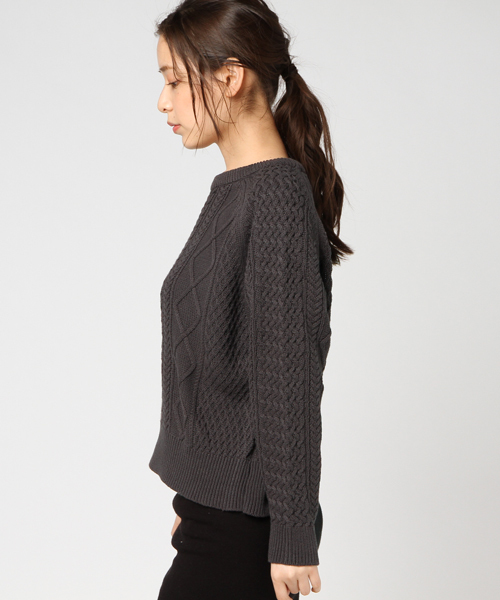 niko and...(ニコアンド)の「ケーブルボートプルオーバー【niko and ...】(ニット/セーター・レディース・チャコール/ライトブルー/アイボリー・LARGE/MEDIUM)」の9枚目の写真