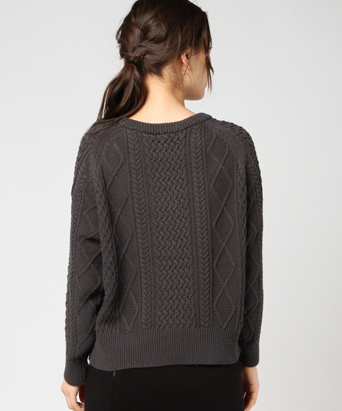 niko and...(ニコアンド)の「ケーブルボートプルオーバー【niko and ...】(ニット/セーター・レディース・チャコール/ライトブルー/アイボリー・LARGE/MEDIUM)」の4枚目の写真