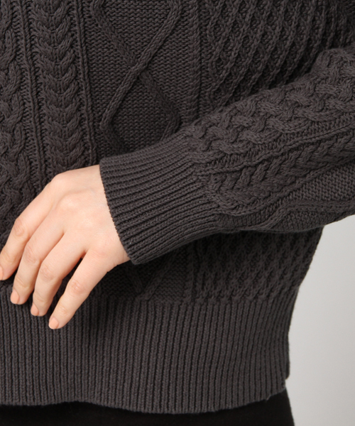 niko and...(ニコアンド)の「ケーブルボートプルオーバー【niko and ...】(ニット/セーター・レディース・チャコール/ライトブルー/アイボリー・LARGE/MEDIUM)」の6枚目の写真