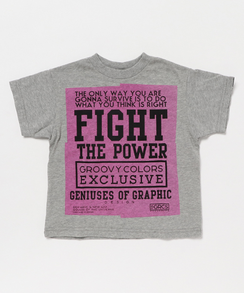 GROOVY COLORS（グルービーカラーズ）の「ＦＩＧＨＴ　ＴＨＥ　ＰＯＷＥＲ　ＢＩＧ　Ｔシャツ（Tシャツ/カットソー・キッズ・ホワイト/グレー・130/120/140/90/100/110）」の2枚目の写真