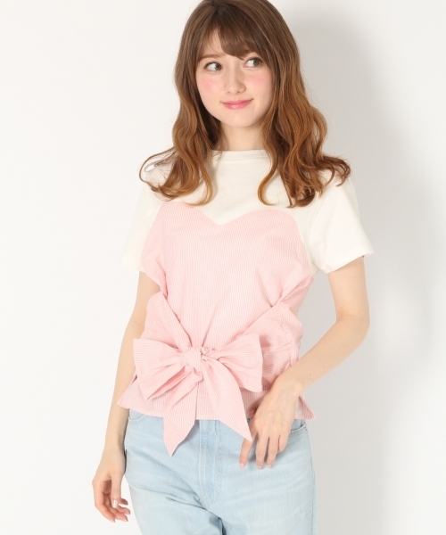 Heather（ヘザー）の「イソザイ＊マエリボントップス　759632（Tシャツ/カットソー・レディース・ブルー系その他/ブラック/ピンク系その他・FREE）」の3枚目の写真