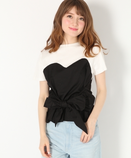 Heather（ヘザー）の「イソザイ＊マエリボントップス　759632（Tシャツ/カットソー・レディース・ブルー系その他/ブラック/ピンク系その他・FREE）」の2枚目の写真