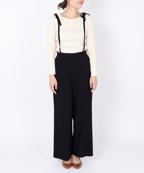 Khaju（カージュ）の「Khaju:リボンサスペンダー2WAYパンツ17FW ２（その他パンツ・レディース・ブラック/ライトグレー/ダークラベンダー・ONE SIZE）」の4枚目の写真