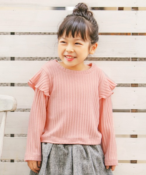 KOBE LETTUCE(コウベレタス)の「★キッズ★グッと女の子らしくなれちゃう♪【KIDS】選べる2タイプ★フリルリブニットソー(ニット/セーター・キッズ・ホワイト系その他/ピンク系その他/グレー系その他/ホワイト系その他2/ピンク系その他2/グレー系その他2・90/100/110)」の5枚目の写真