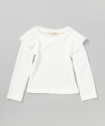 ★キッズ★グッと女の子らしくなれちゃう♪【KIDS】選べる2タイプ★フリルリブニットソー