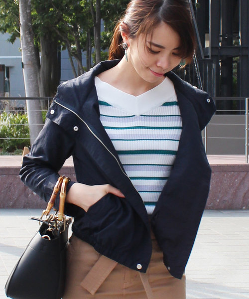 12Twelve Agenda（トゥエルブ　アジェンダ）の「ナイロングログランマウンテンパーカーブルゾン（マウンテンパーカー・レディース・ネイビー/カーキ/グレイッシュベージュ・M）」の17枚目の写真