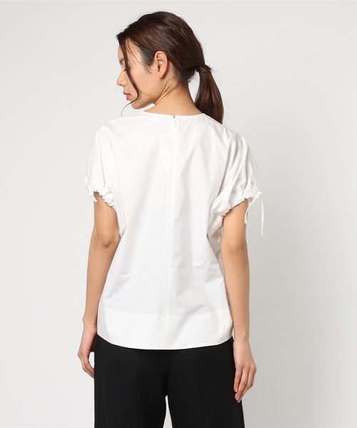 NARACAMICIE（ナラカミーチェ）の「ドロストスリーブプルオーバー半袖ブラウス（シャツ/ブラウス・レディース・ホワイト/カーキ/ブルー・MEDIUM）」の5枚目の写真