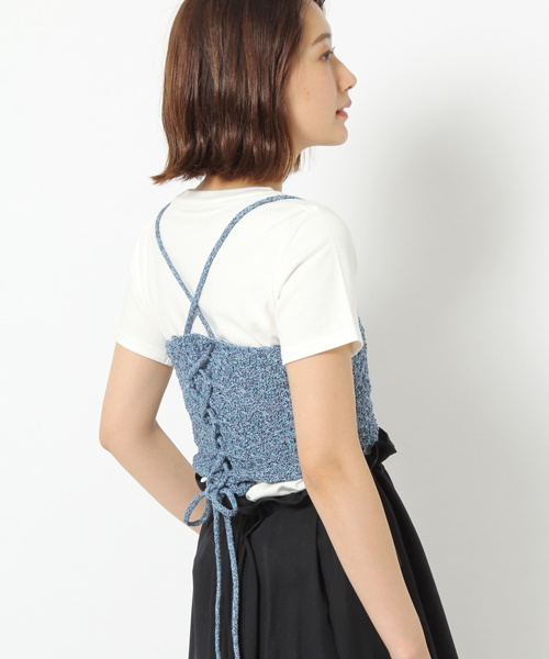 laboratory work（ラボラトリーワーク）の「ITALYマルチカラービスチェ（ニット/セーター・レディース・ブルー/イエロー・MEDIUM）」の2枚目の写真