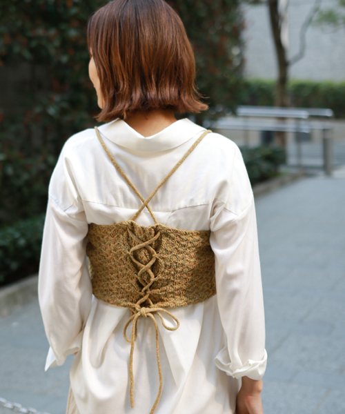 laboratory work（ラボラトリーワーク）の「ITALYマルチカラービスチェ（ニット/セーター・レディース・ブルー/イエロー・MEDIUM）」の5枚目の写真