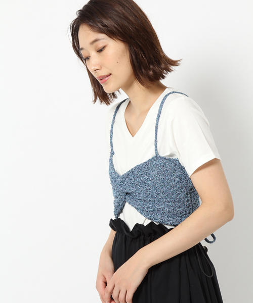 laboratory work（ラボラトリーワーク）の「ITALYマルチカラービスチェ（ニット/セーター・レディース・ブルー/イエロー・MEDIUM）」の6枚目の写真