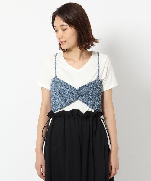 laboratory work（ラボラトリーワーク）の「ITALYマルチカラービスチェ（ニット/セーター・レディース・ブルー/イエロー・MEDIUM）」の8枚目の写真