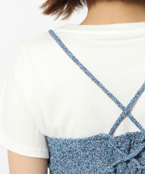 laboratory work（ラボラトリーワーク）の「ITALYマルチカラービスチェ（ニット/セーター・レディース・ブルー/イエロー・MEDIUM）」の11枚目の写真