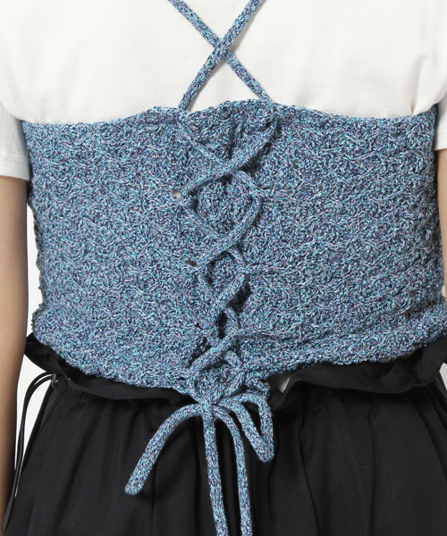 laboratory work（ラボラトリーワーク）の「ITALYマルチカラービスチェ（ニット/セーター・レディース・ブルー/イエロー・MEDIUM）」の12枚目の写真