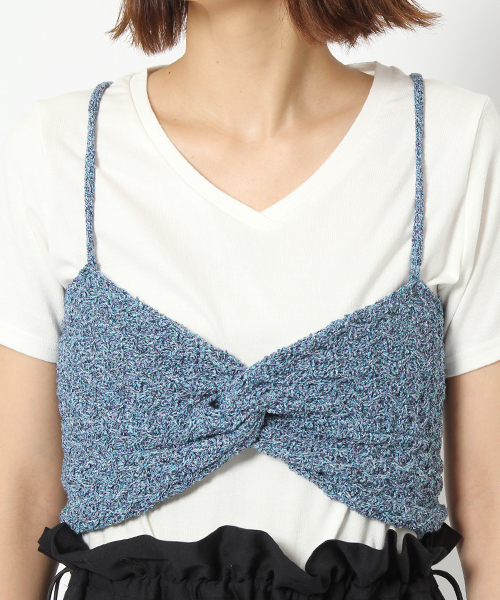 laboratory work（ラボラトリーワーク）の「ITALYマルチカラービスチェ（ニット/セーター・レディース・ブルー/イエロー・MEDIUM）」の13枚目の写真