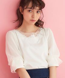 MAJESTIC LEGON | チュールフラワートップス(Tシャツ/カットソー)