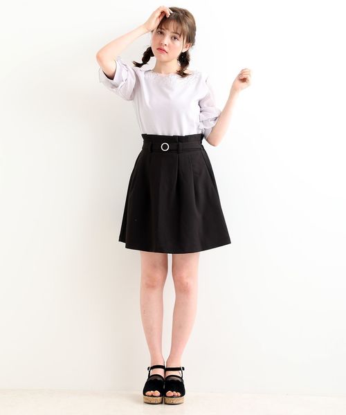 MAJESTIC LEGON(マジェスティックレゴン)の「チュールフラワートップス(Tシャツ/カットソー・レディース・ミント/ラベンダー/アイボリー/ブラック/ピンク・MEDIUM)」の15枚目の写真