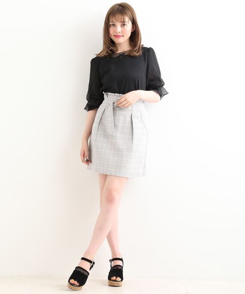 MAJESTIC LEGON(マジェスティックレゴン)の「チュールフラワートップス(Tシャツ/カットソー・レディース・ミント/ラベンダー/アイボリー/ブラック/ピンク・MEDIUM)」の22枚目の写真