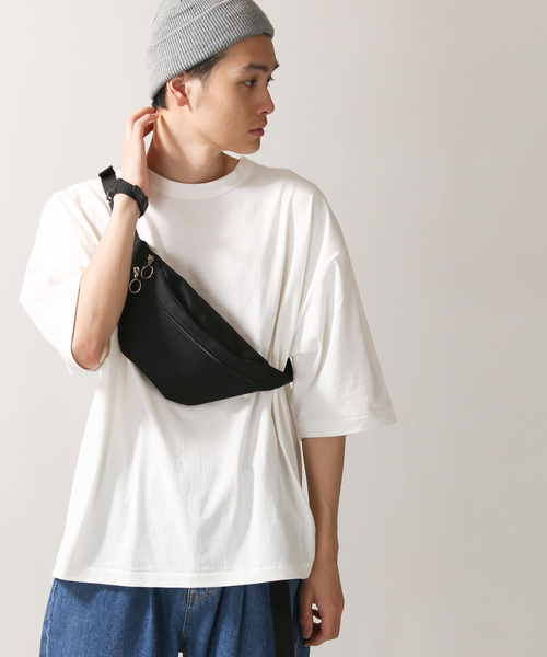 WEGO（ウィゴー）の「WEGO/ダブルZIPウエストバッグ（ボディバッグ/ウエストポーチ・レディース・ブラック/ベージュ・FREE）」の3枚目の写真