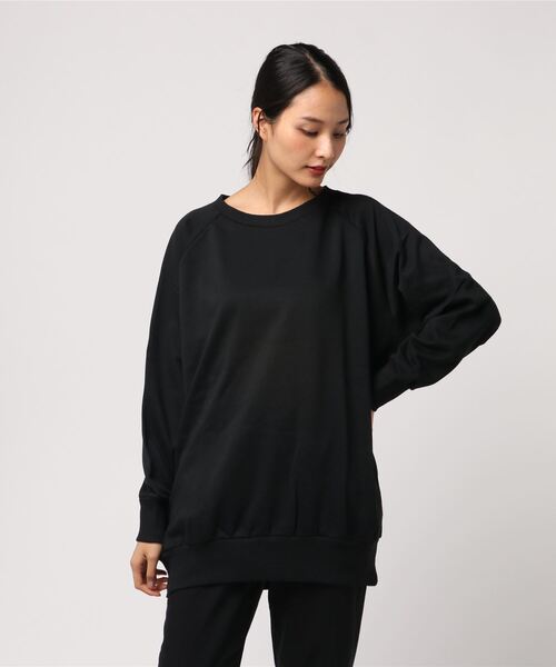 BEATJIVE（ビートジャイブ）の「ロング丈 ワイドシルエット スウェット ドルマン プルオーバー トレーナー レディース（スウェット・レディース・ブラック/ネイビー/グレー/オフホワイト/ブラック×ブルー/ブラック系その他・FREE）」の3枚目の写真