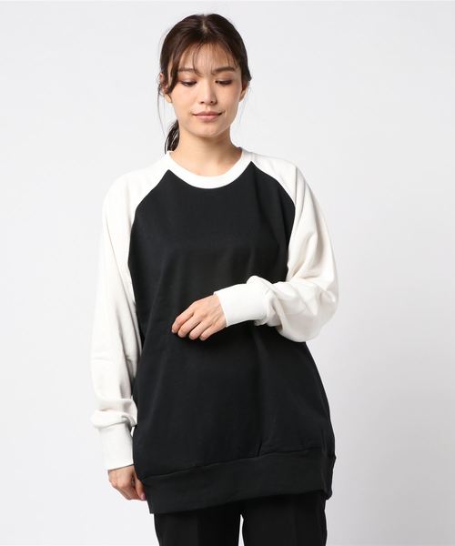 セール】ロング丈 ワイドシルエット スウェット ドルマン プル