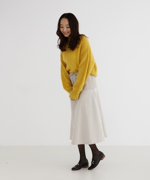 Munich(ミューニック)の「メルトン&ロービングチェックフレアスカート(スカート・レディース・ブラック/ブラウン/グリーン/アイボリー・S)」の10枚目の写真