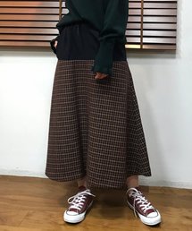 Munich | メルトン＆ロービングチェックフレアスカート(スカート)